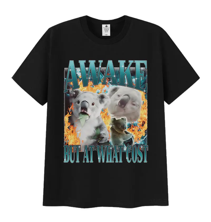 

Koala Animal Funny Meme Graphic T Shirt Mens Women Summer Kawaii Short Sleeve T Shirts Fashion High Quality 100% Cotton T-Shirts