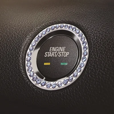 

Car interior crystal diamond inlaid decoration paste one key start ornament ring diamond ring water diamond start key ring