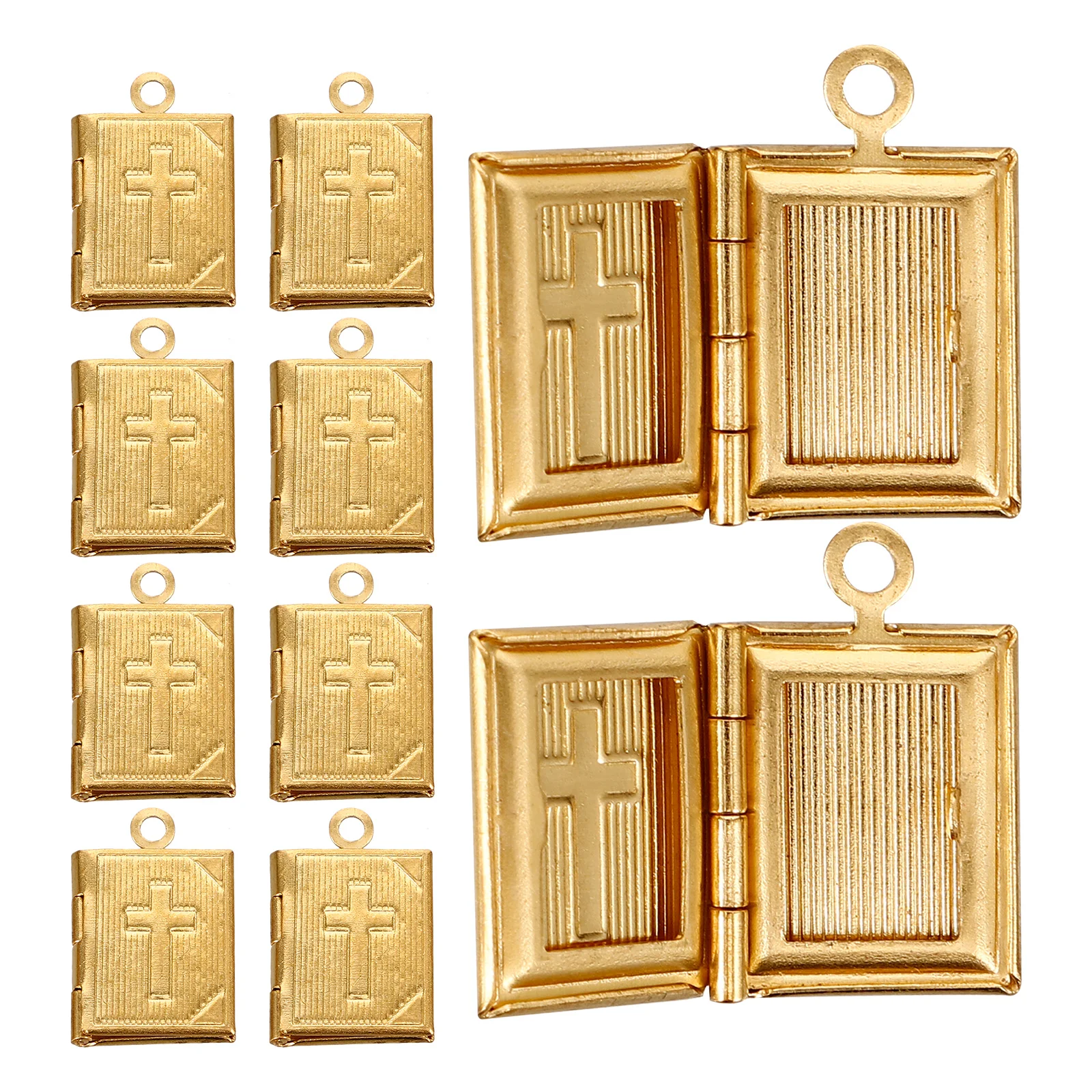 

10 Pcs Pendants Bible Charms Copper DIY Necklace Accessories 11 5x17 3mm Square Gifts Creative Cross Decorations