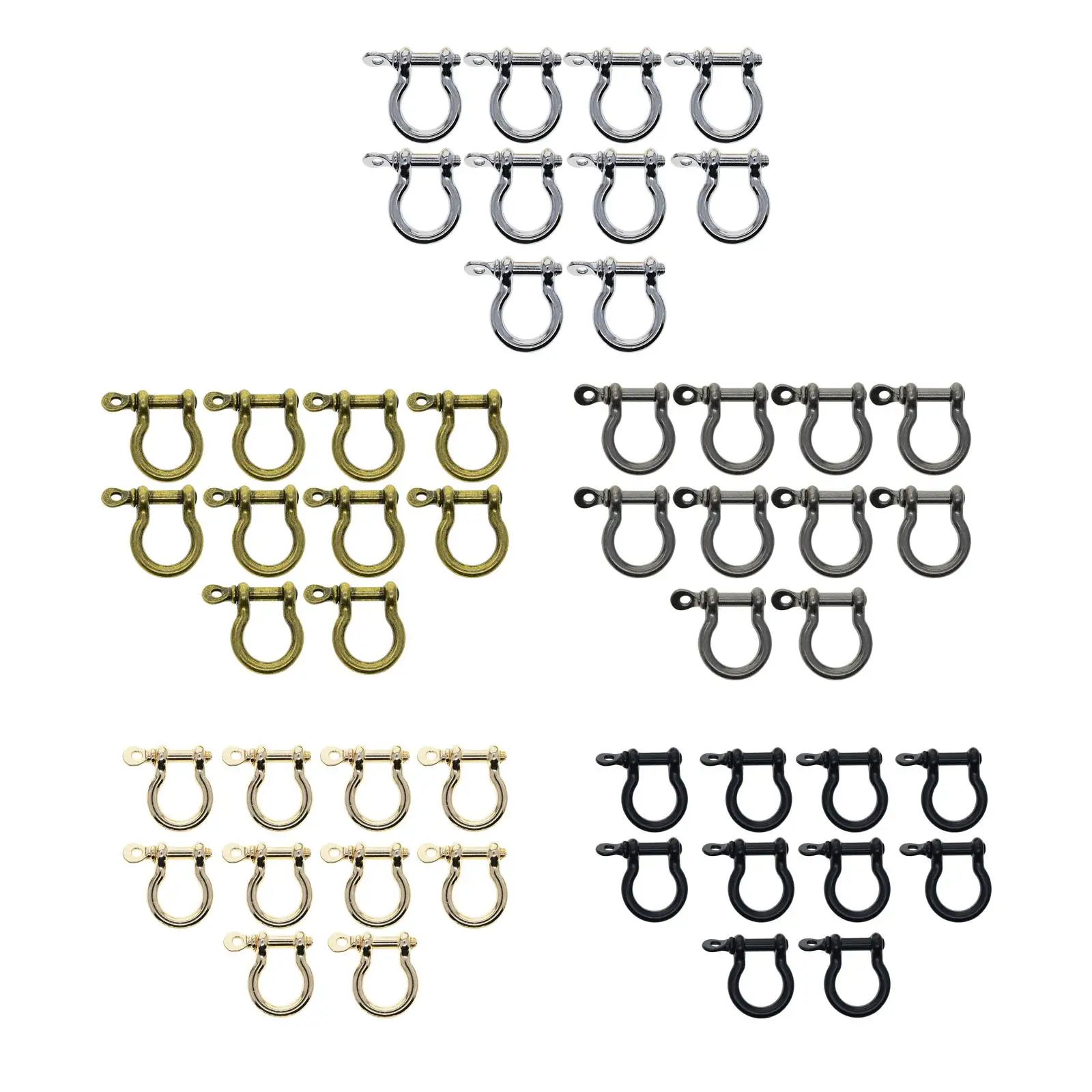 10x Horseshoe Buckles Chain Shackle Multipurpose Metal Key Chian Metal Hoop