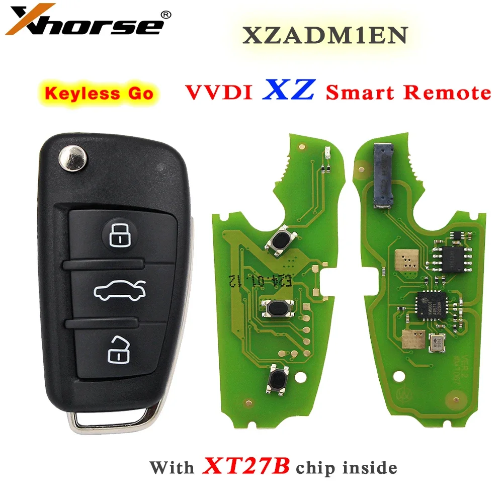 Универсальная печатная плата смарт-автомобильного ключа Xhorse серии XZ XZADM1EN, 3 кнопки для моделей Audi с чипом XT27B внутри