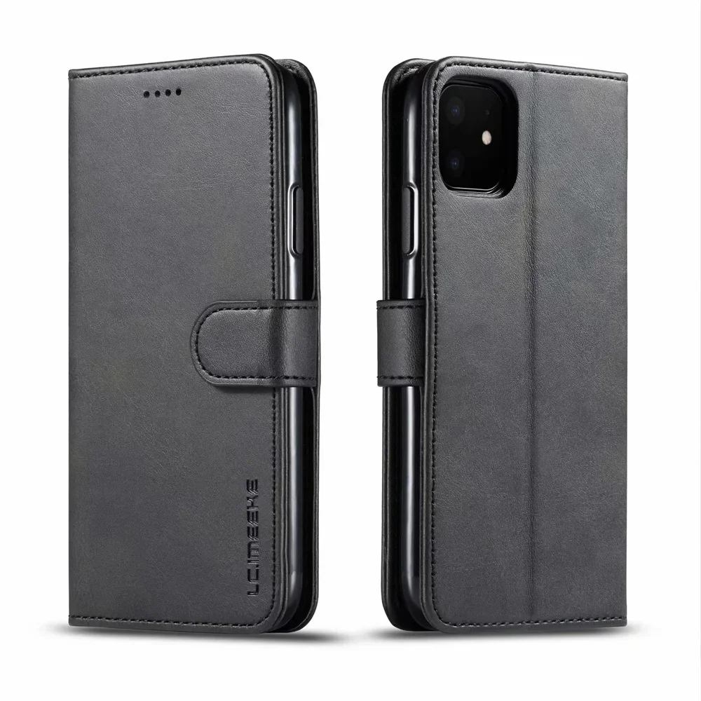 حافظة محفظة جلدية مع فتحة بطاقة لـ iPhone ، غطاء قلاب فاخر لـ iPhone 15 و 14 و 13 و 12 Pro Max ، Mini 11 ، XS ، XR ، X ، SE ، 8 ، 7 ، 6 ، 6s Plus ، 5S ، 5s