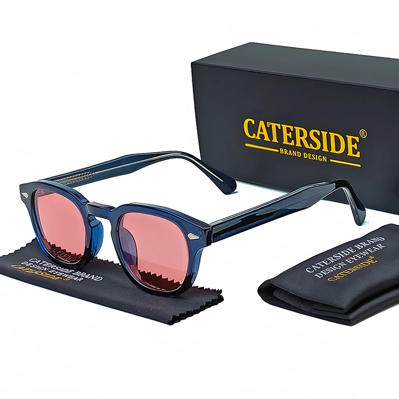 CATERSIDE Retro Round Sunglasses Black 6