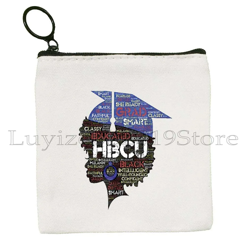 Melanin Poppin Afro Queen Black History Gifts African American Pride Canvas Coin Purse Key Case Small Bag Wallet Zipper Pouch