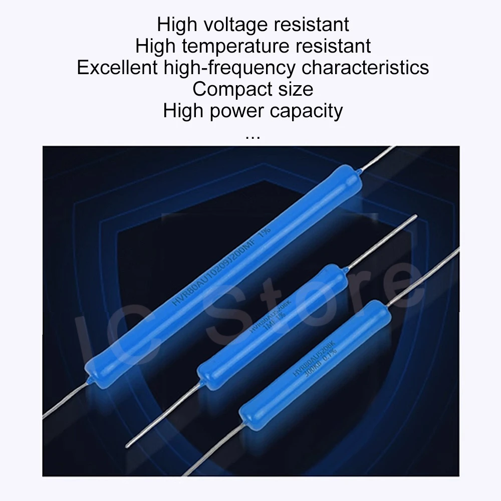 1 Buah HVR80 1% 3W 5W 10W Resistor Isolasi Tegangan Tinggi 10K 1M 500M untuk Sertifikasi Kalibrasi Uji Tegangan Tahan