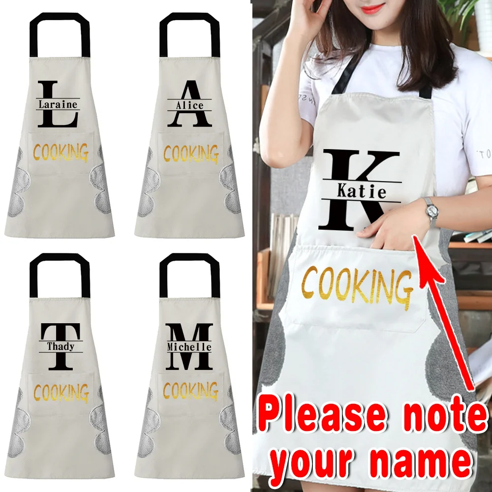 

Personalized Customized Kitchen Female Chef Apron Bib Cooking Baking Home Cleaning Tools Printed Apron