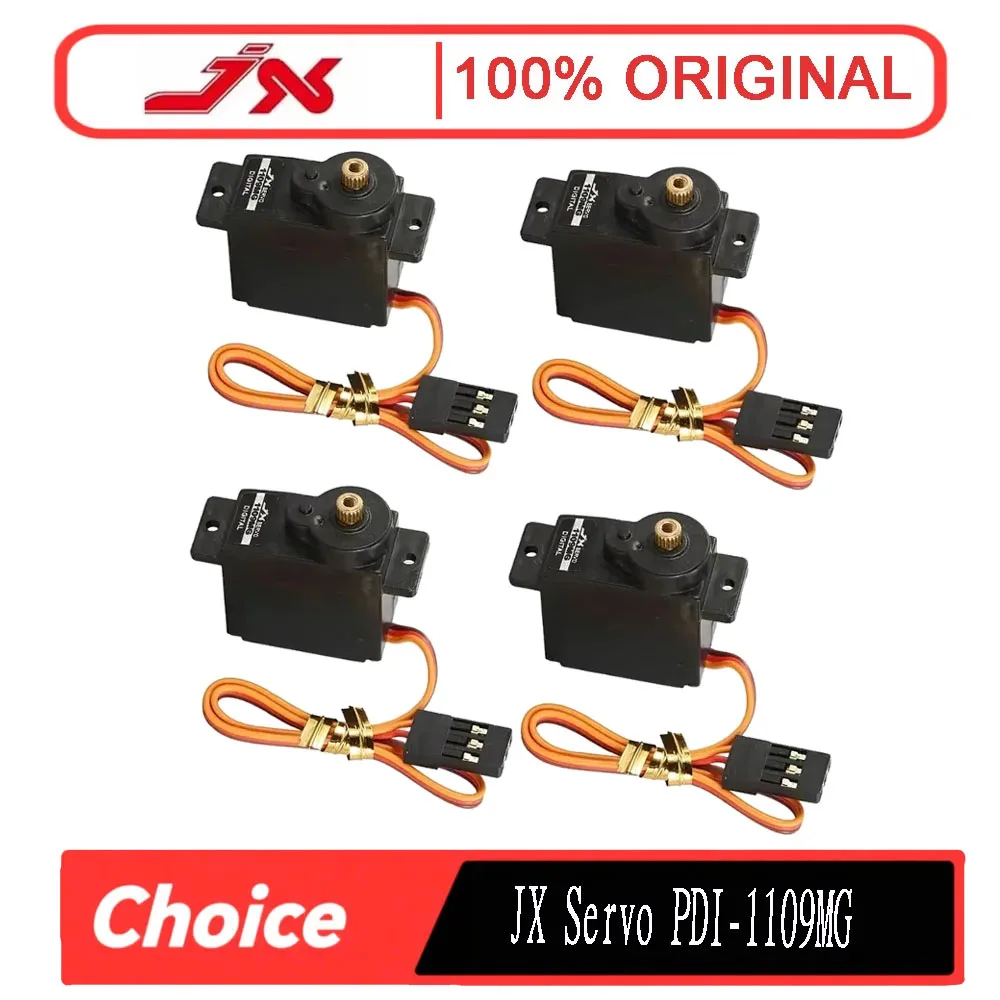 

4PCS JX Servo PDI-1109MG 9g 2.5kg Metal Gear Digital Mini Servo for Fixed-wing 1/18 RC Car Boat Robot Arm Helicopter