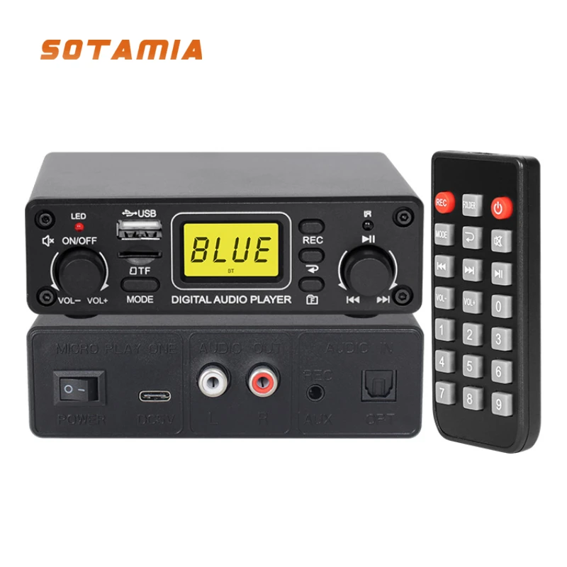 SOTAMIA Bluetooth Decoding Board Lossless DSD Audio Decoder TF AUX FM Hifi Fever MP3 Player DIY Home Music Power Amplifier DC5V