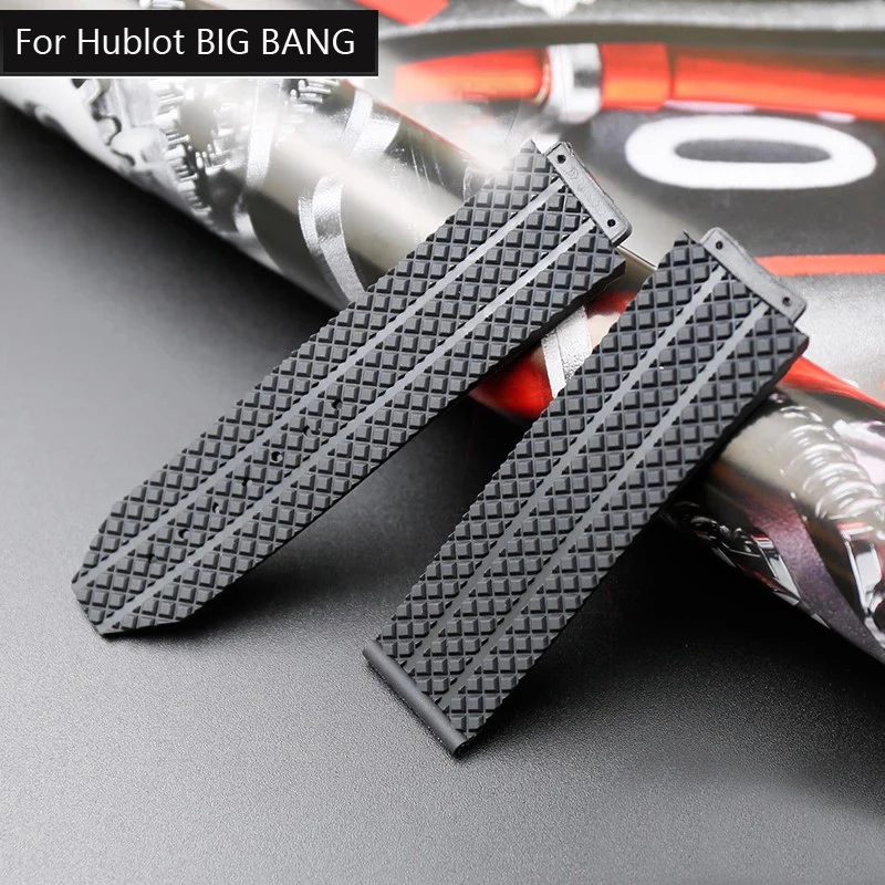 26X19mm 24X17mm حزام ساعة سيليكون ل Hublot BIG BANG المطاط ساعة رجالي الفرقة مقاوم للماء للرجال النساء معصمه سوار