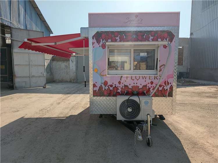 ขายรถบรรทุกอาหารเคลื่อนที่ดอกไม้ รถบรรทุกอาหารว่าง รถบรรทุกอาหารขนาดเล็กสําหรับไมอามี