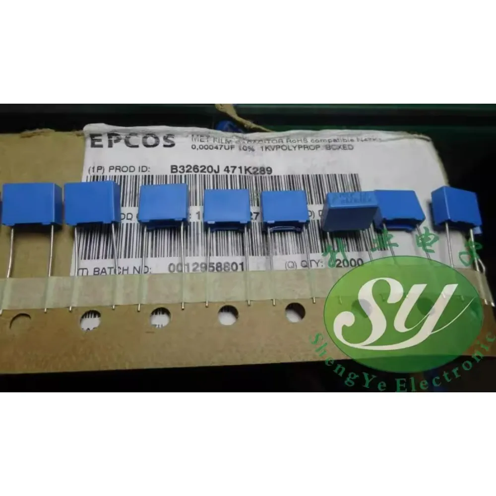 

10PCS EPCOS MKP 0.00047uf/1000v 0.47nf 470pf 471 New 7.5mm Film Capacitor B32620J471K