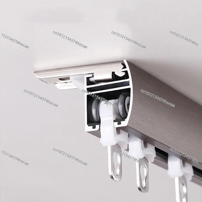 

Customizable Aluminum Curtain Track Anti-Light Leak Rail with Silent Sliding Ceilling/Wall Mount Curtain Track Bedroom Balcony