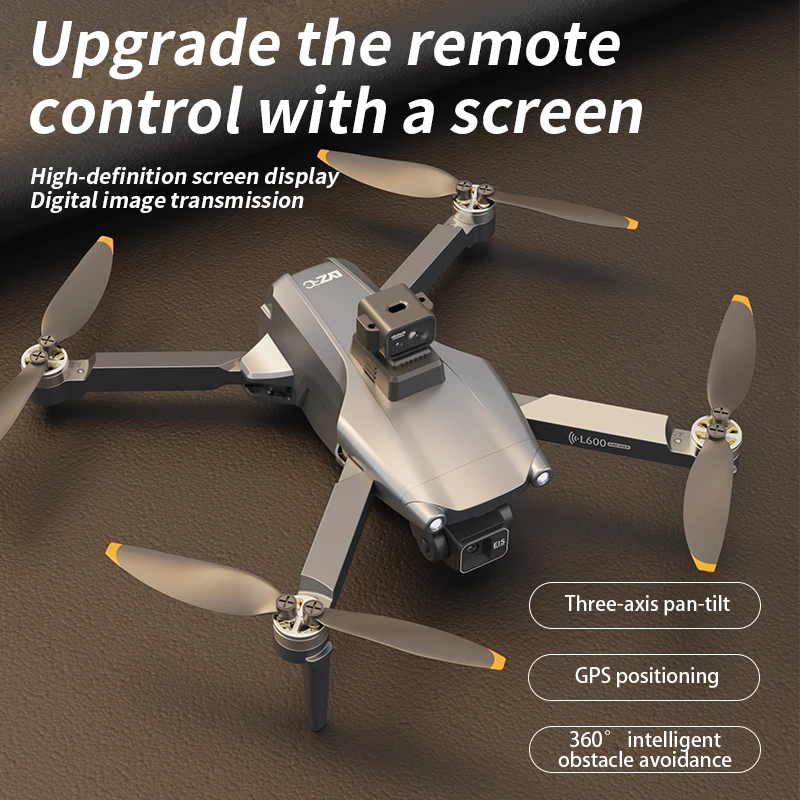 

L600 PRO Max GPS Drone With Screen Control 8K HD Dual Camera Brushless Obstacle Avoidance 3-Axis Gimbal Aerial FPV RC Dron 1KM