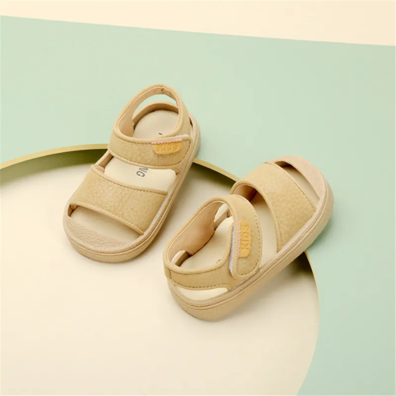 2023 New Summer Baby Shoes For Boys Leather Closed Toe Girls Sandals Soft Sole Non-slip Fashion Toddler Kids Sandals 15-25