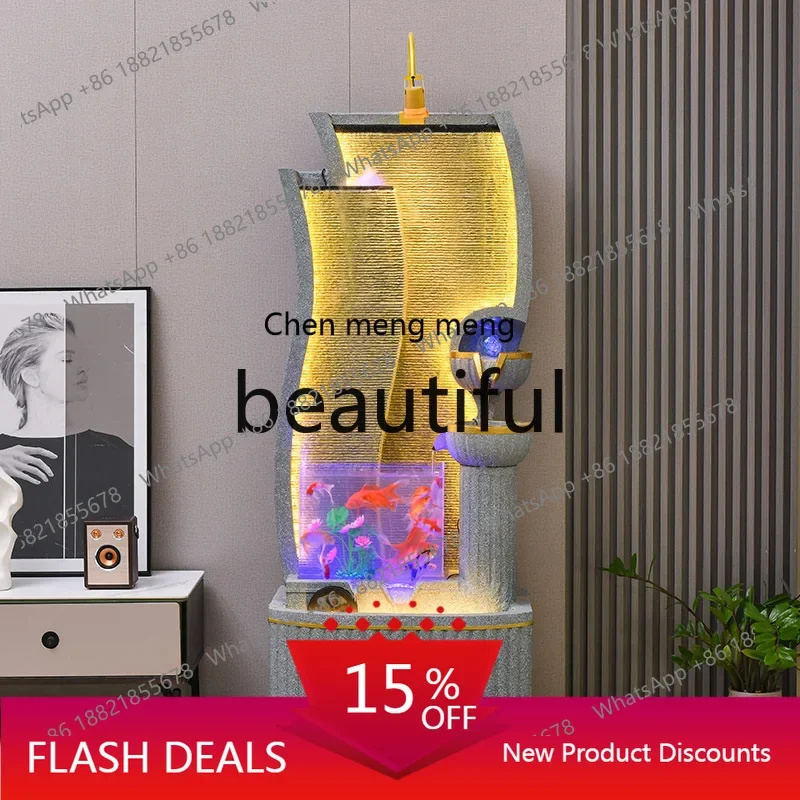 zJ Living room flowing water ornament fish tank circulating water fountain landscaping decoration office entrance opening giftK1