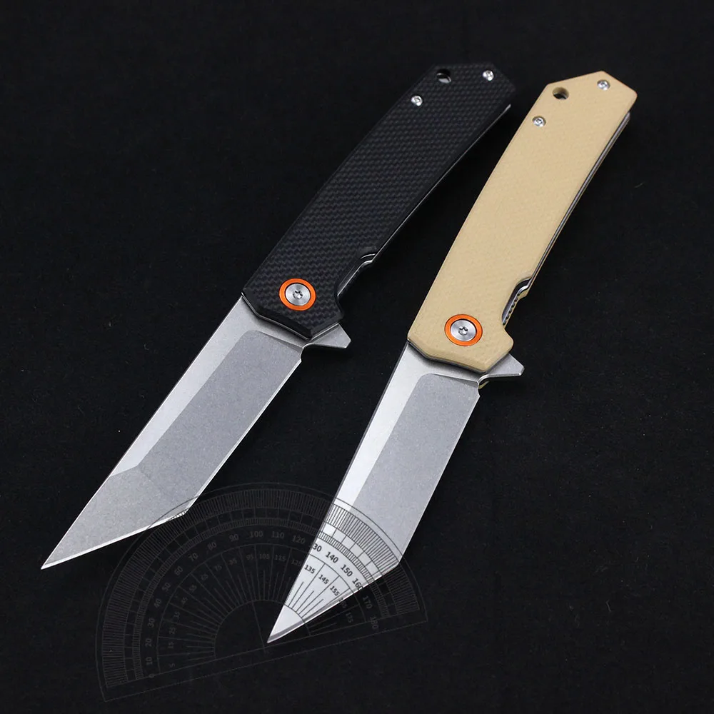 EDC Outdoor Folding Knife Multipurpose Tanto Pocket Knife D2 Blade G10 Handle Camping Bushcraft Hunting Knives Jackknife
