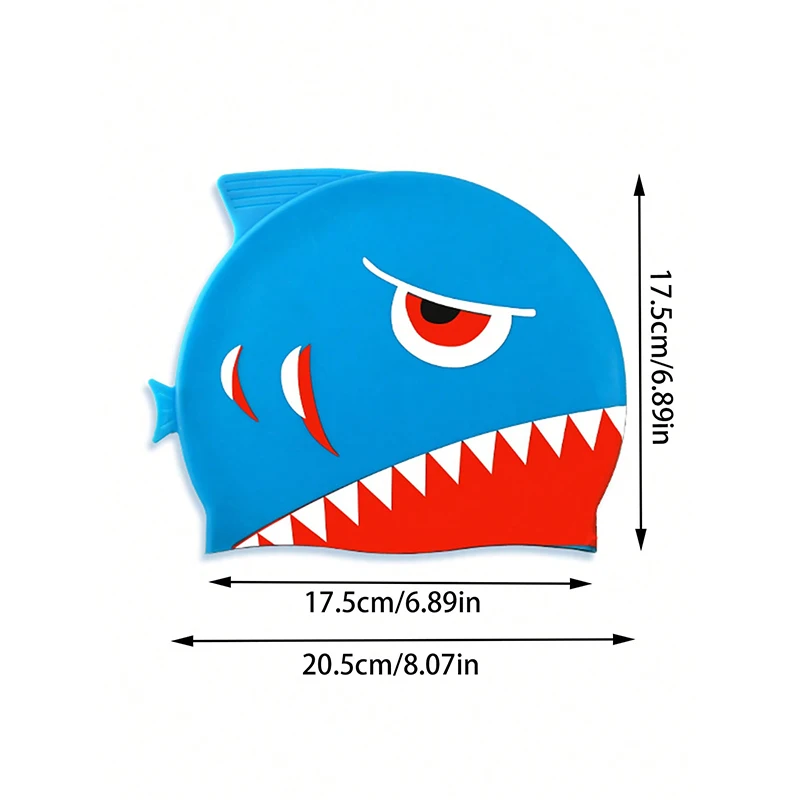 Children\'s Cartoon Silicone Swimming Hat Shark Silicone Swimming Hat Butler Head Cute Personalized Printed Swimming Hat