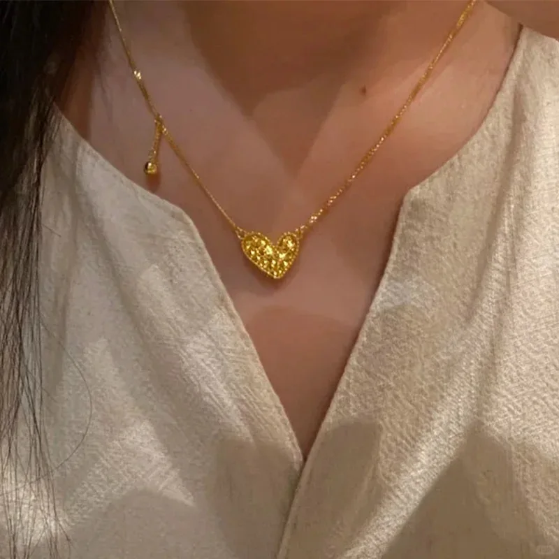 Superflash senior sense exquisite light luxury collarbone chain 9999gold