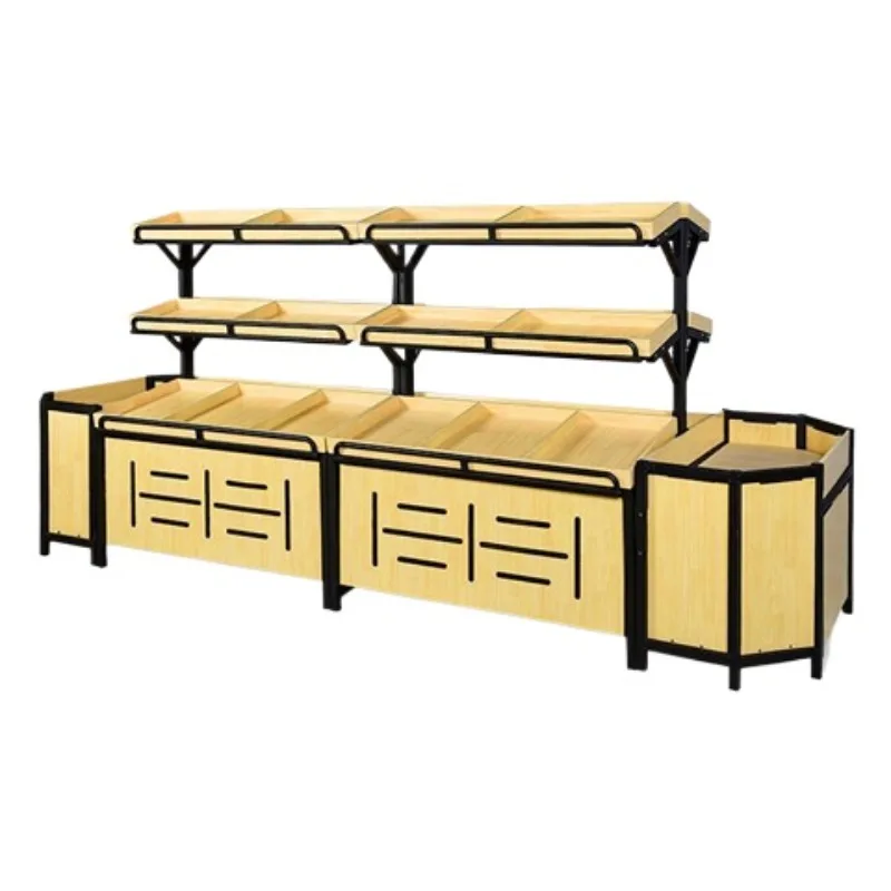 Wood Fruit Store Cabinet Fruit Shelf Nakajima Bulk Cabinet Snack Cabinet Supermarket Shelf y