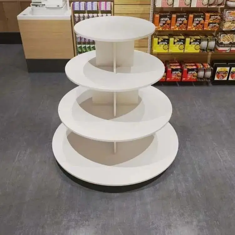 Supermarket milk Zhongdao shelf stack head circular arc display rack shoe shoe rack circular Zhongdao table display table