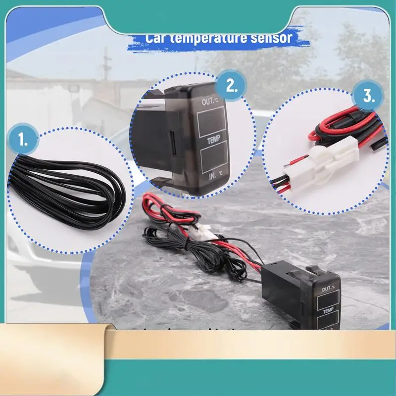 

Dual Temperature Display Inside And Outside The Car Dual Temperature Sensor For Toyota Corolla Reiz Prado Prius-N31R