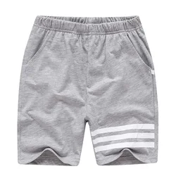 Große Kinder Sommer Shorts 5-12Years Kinder Brief Casual Baumwolle Kleinkind Junge Hosen Klassische Grau Schule Student Jungen Jogginghose