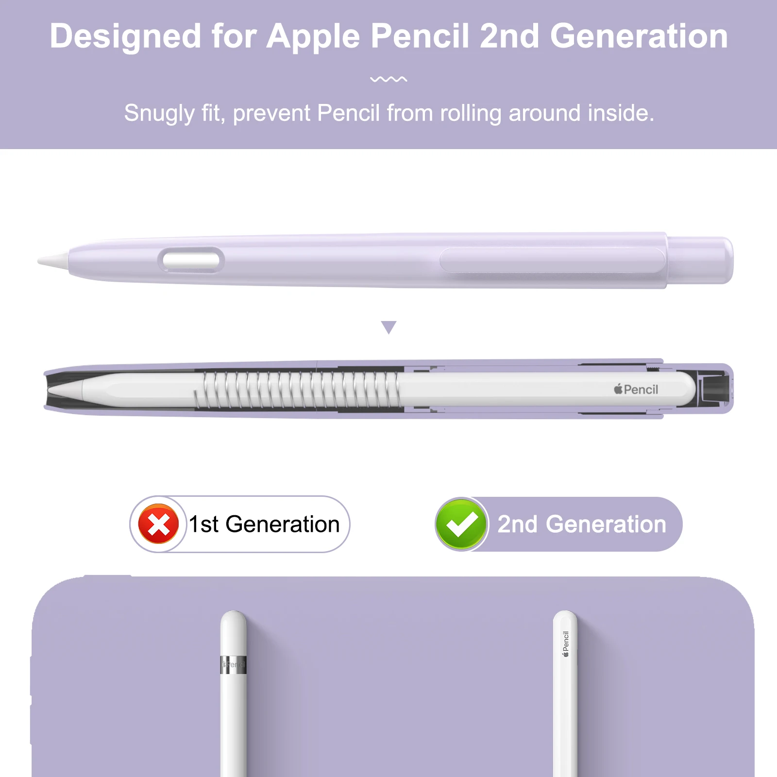Чехол Moko для карандаша Apple Pencil 2-го поколения, чехол с выдвижным защитным наконечником против царапин для iPad Pro 11/iPad Air 4