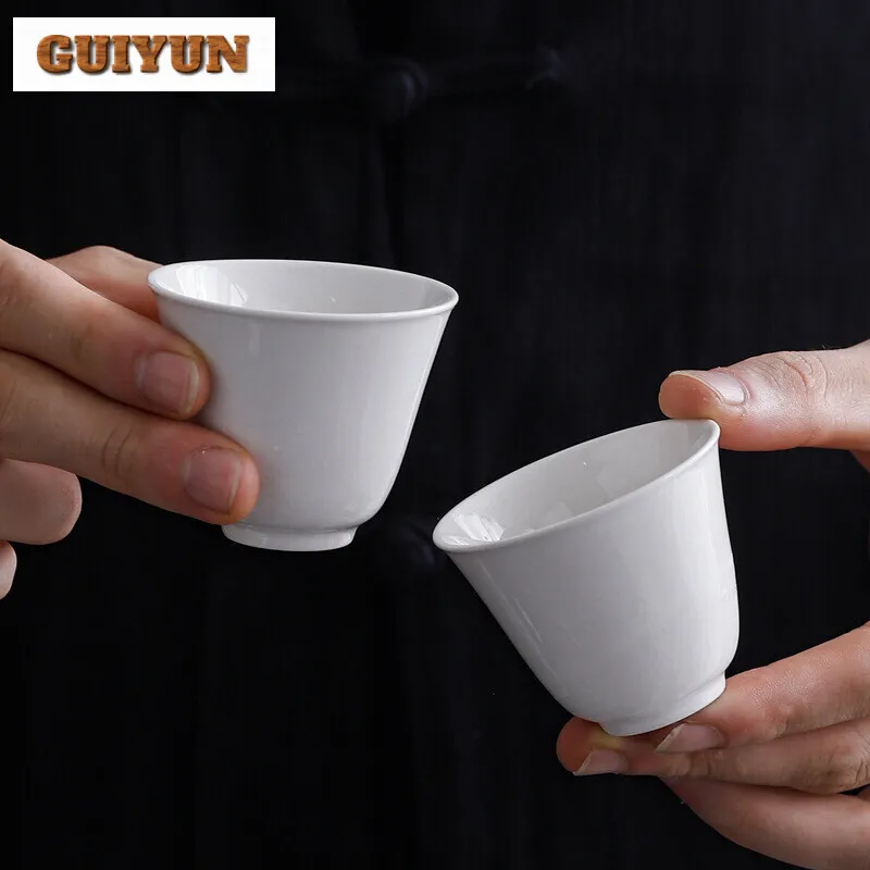 2pc/set Plant Ash Handmade Master Cup Household Wide Mouth Teacup Creative Teacup Mug Meditation Cup Tableware Collection 50ml