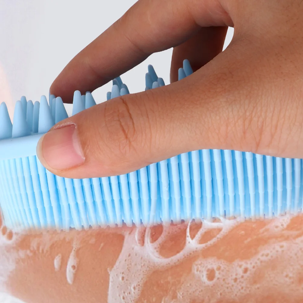 1 conjunto de silicone massageador do couro cabeludo dupla face shampoo escova macia banho do bebê massagem ferramenta de limpeza de cabelo cabeça massageador do couro cabeludo