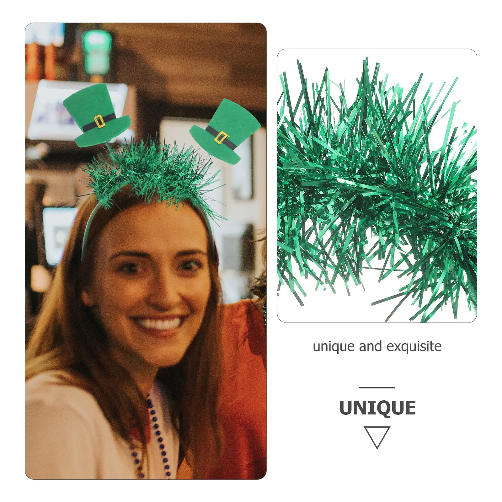 

8Pcs Green Shamrock Headband St Patrick Festival Hairband Party Decoration Holiday Accessories Shamrock Headband