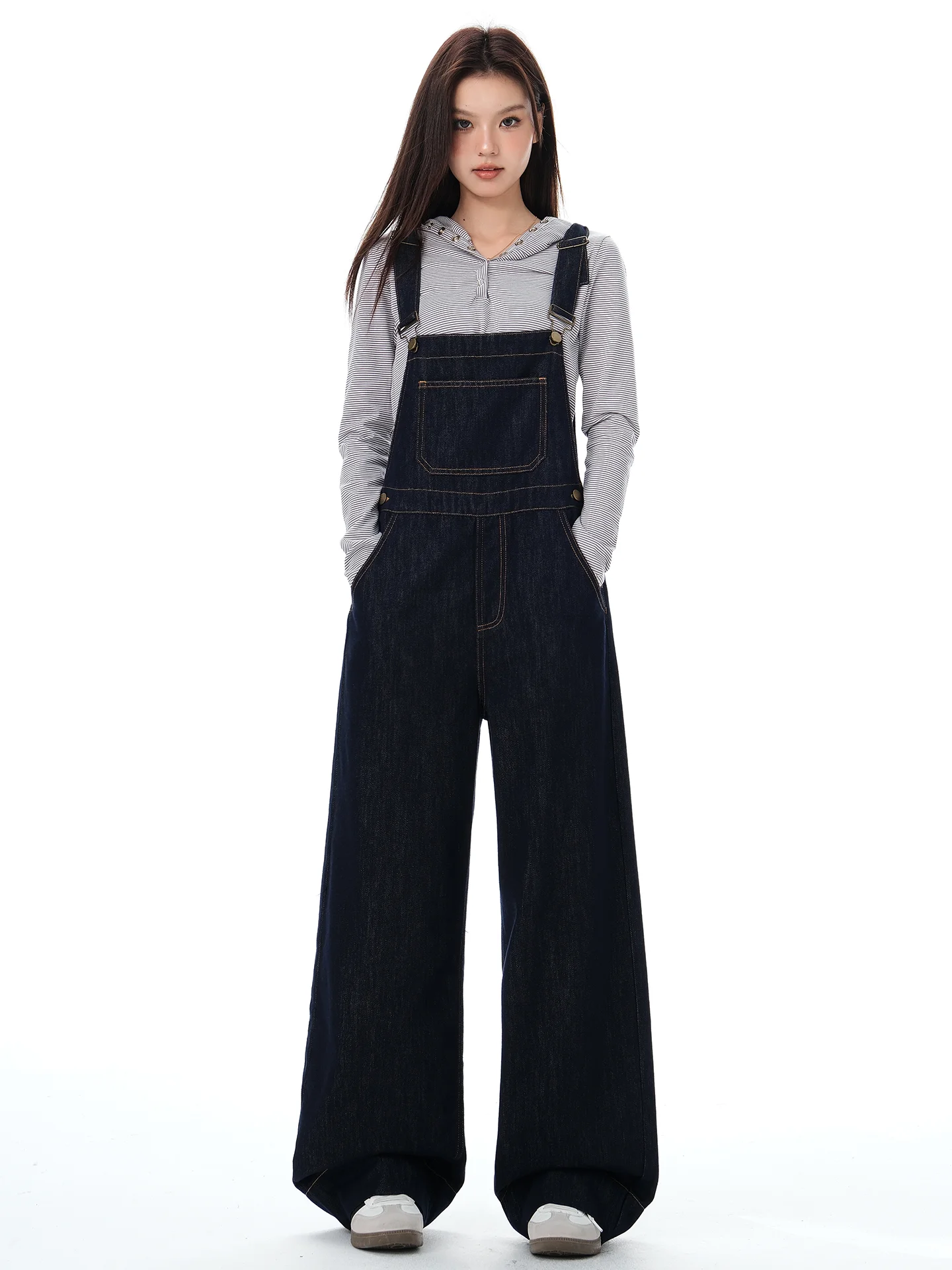 

Женские комбинезоны с высокой талией и широкими штанинами, новинка 2026 года, облегающие, свободные джинсы, повседневные, удобные, из смесового полиэстера и вискозы, весна