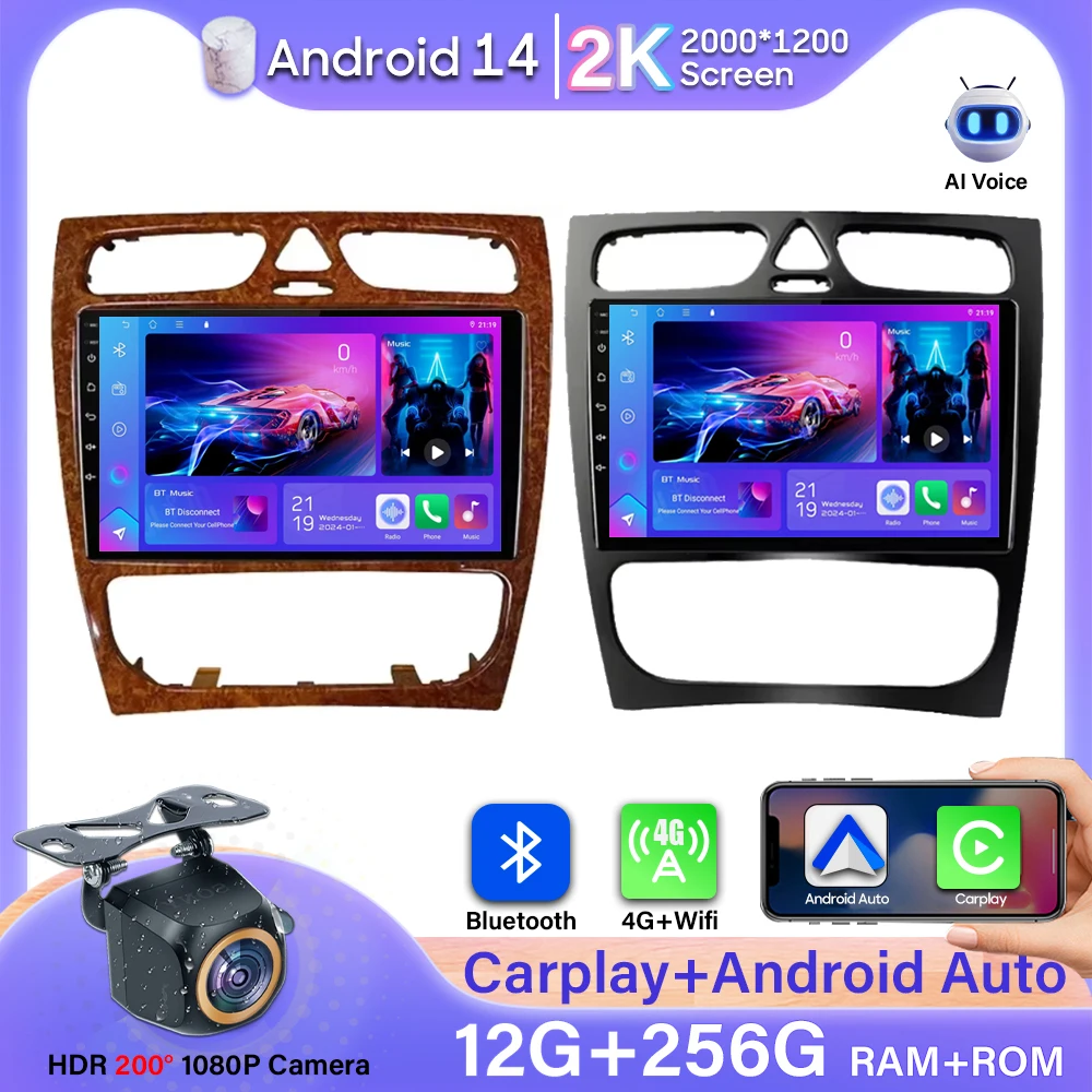 

Car GPS Navigation For Mercedes Benz C-Class W209 C200 C320 C350 CLK W203 2002 - 2005 Android Auto Radio Multimedia Video Player