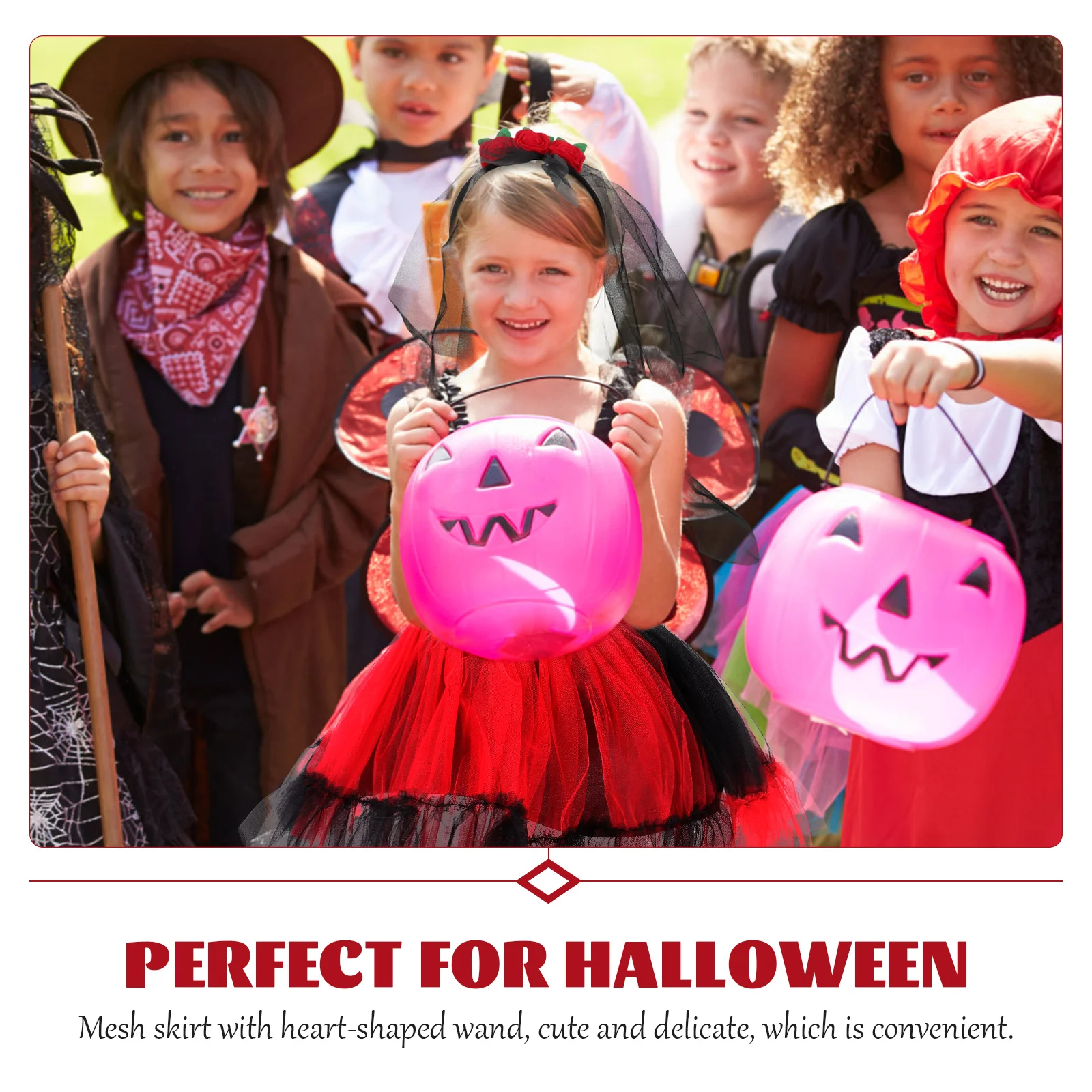 

Mesh Skirt Heart Wand Halloween Costume Girls Women Party Festival Bridal Tutu Skirt Set For Cosplay Dress Up Pretend Play