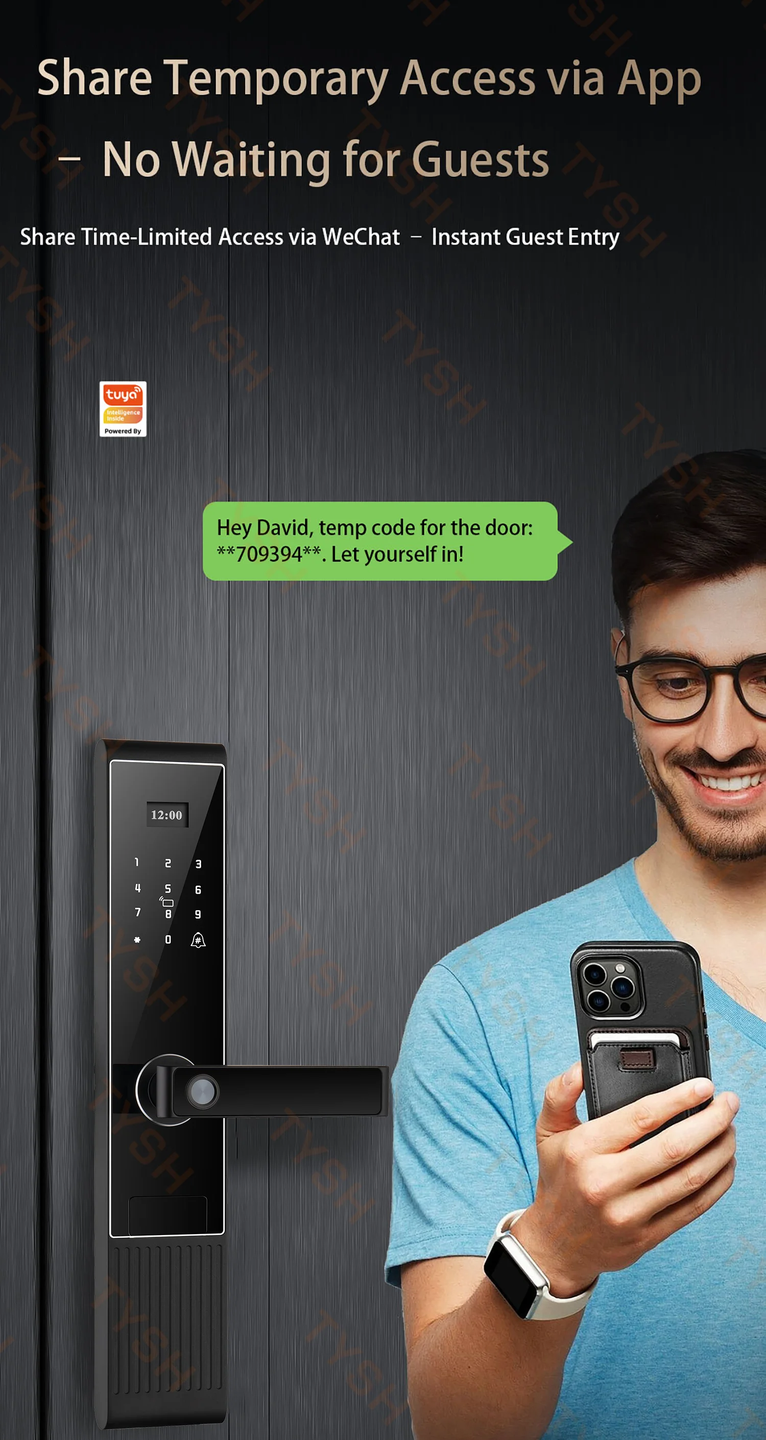 STLF Tuya Smart Electronic Digital Door Lock Fingerprint Password Waterproof Network App Memory Card for Home Hotel