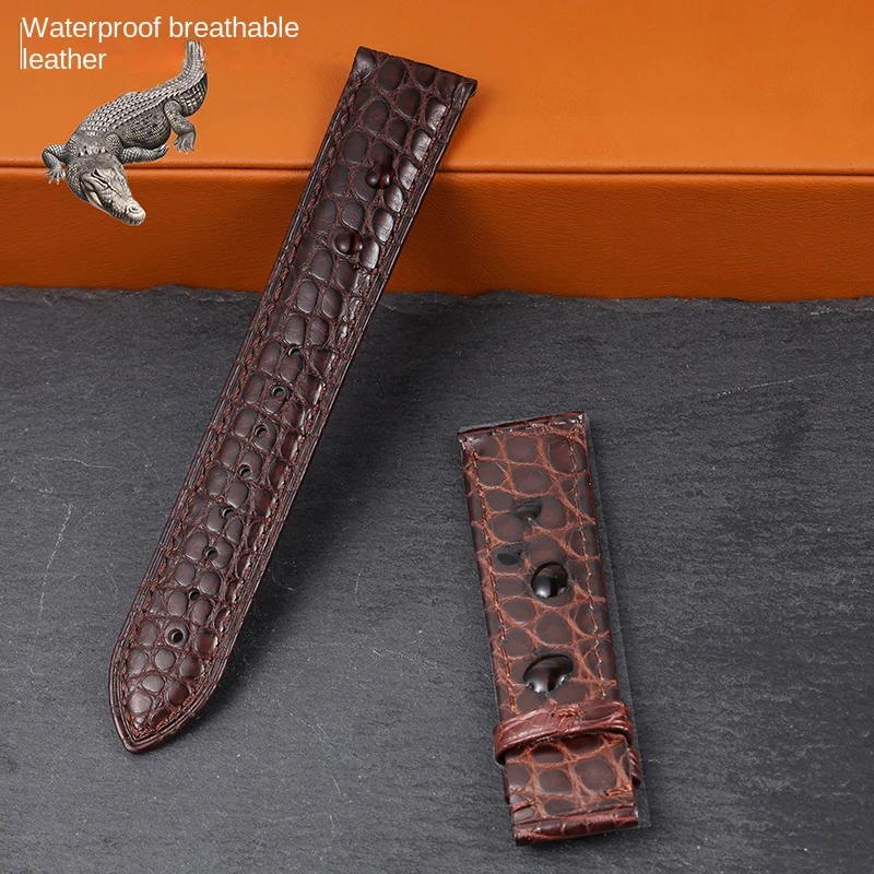 For Jaeger-LeCoultre Omega Longines High quality 18 19 20mm 22mm Double-Sided Crocodile Skin Men Women Genuine Leather Watchband