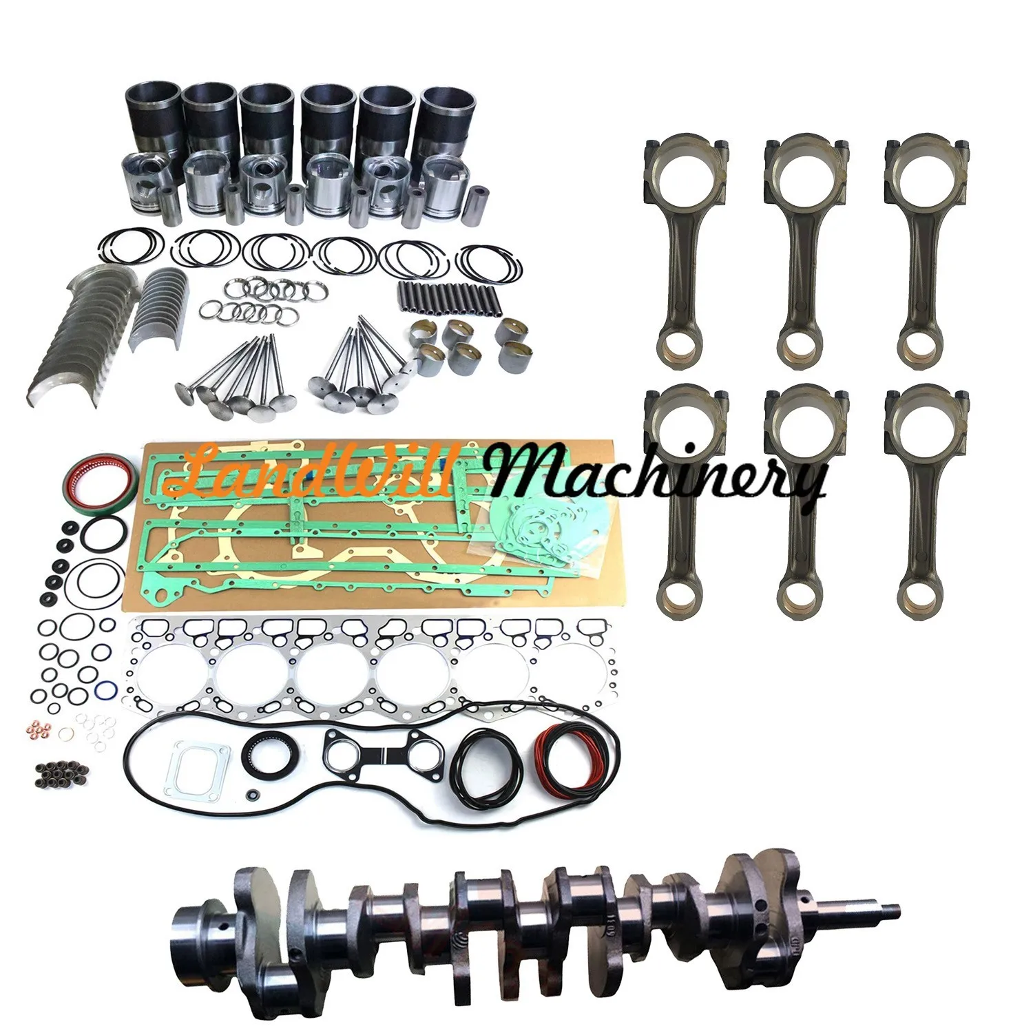 Overhaul Rebuild Kit Connecting Rod + Crankshaft Fits For Komatsu 6D110 Engine