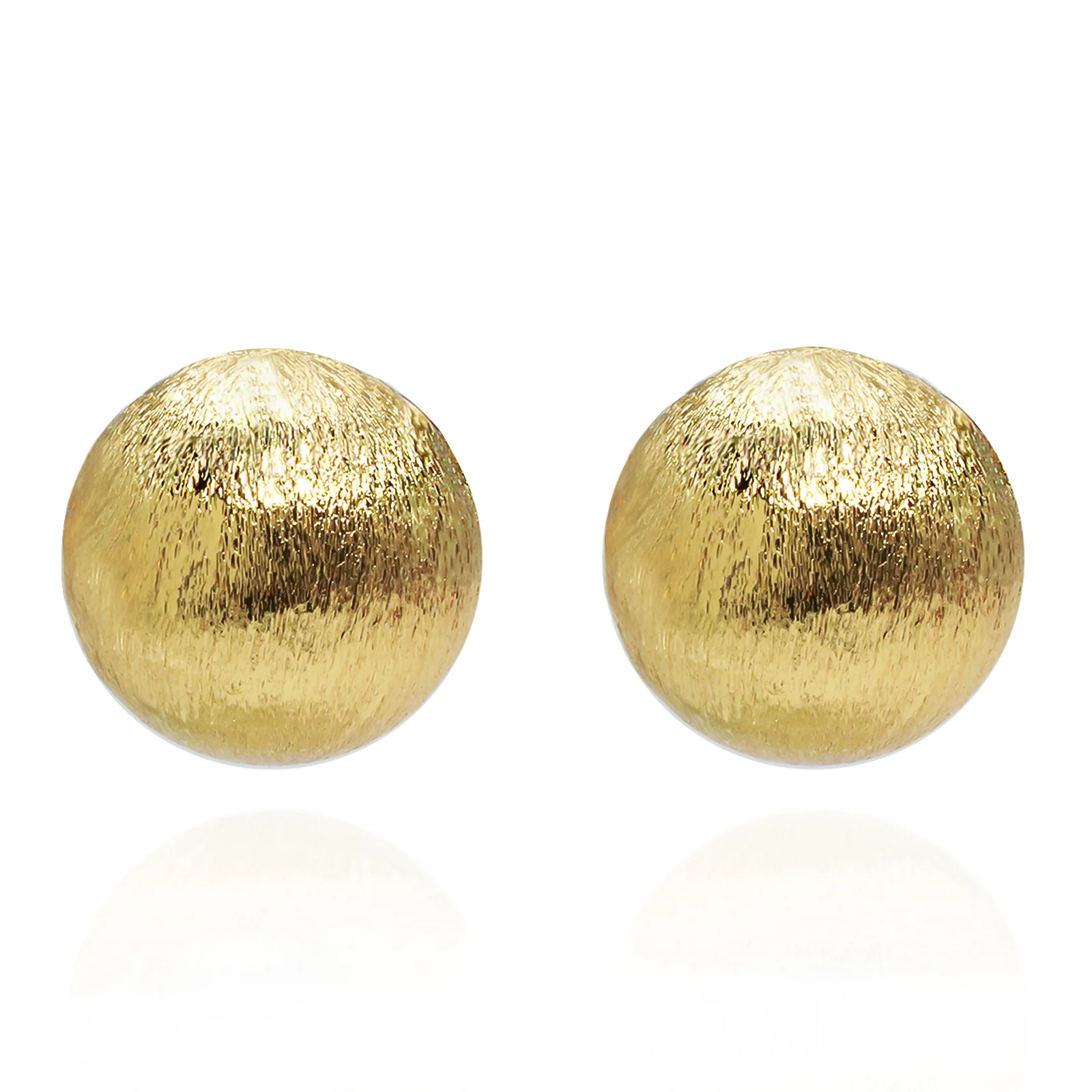 YTJX 18 Karat vergoldete Retro-Runde gebürstete Metall-Damenohrringe, klassische Modeschmuck-Accessoires, Großhandel, Geschenke, 2025 neu – Detail 2