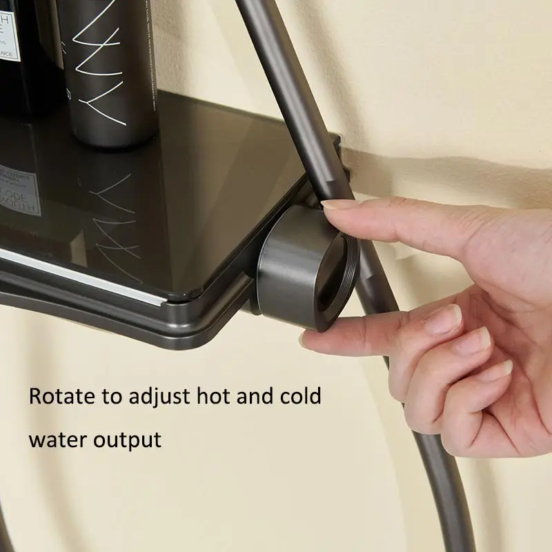 Imagem -03 - Household Supercharged Shower Grupo Temperatura Constante Banheiro Leite Branco Digital Pequeno Apartamento Cabeça de Chuveiro Cinza Novo