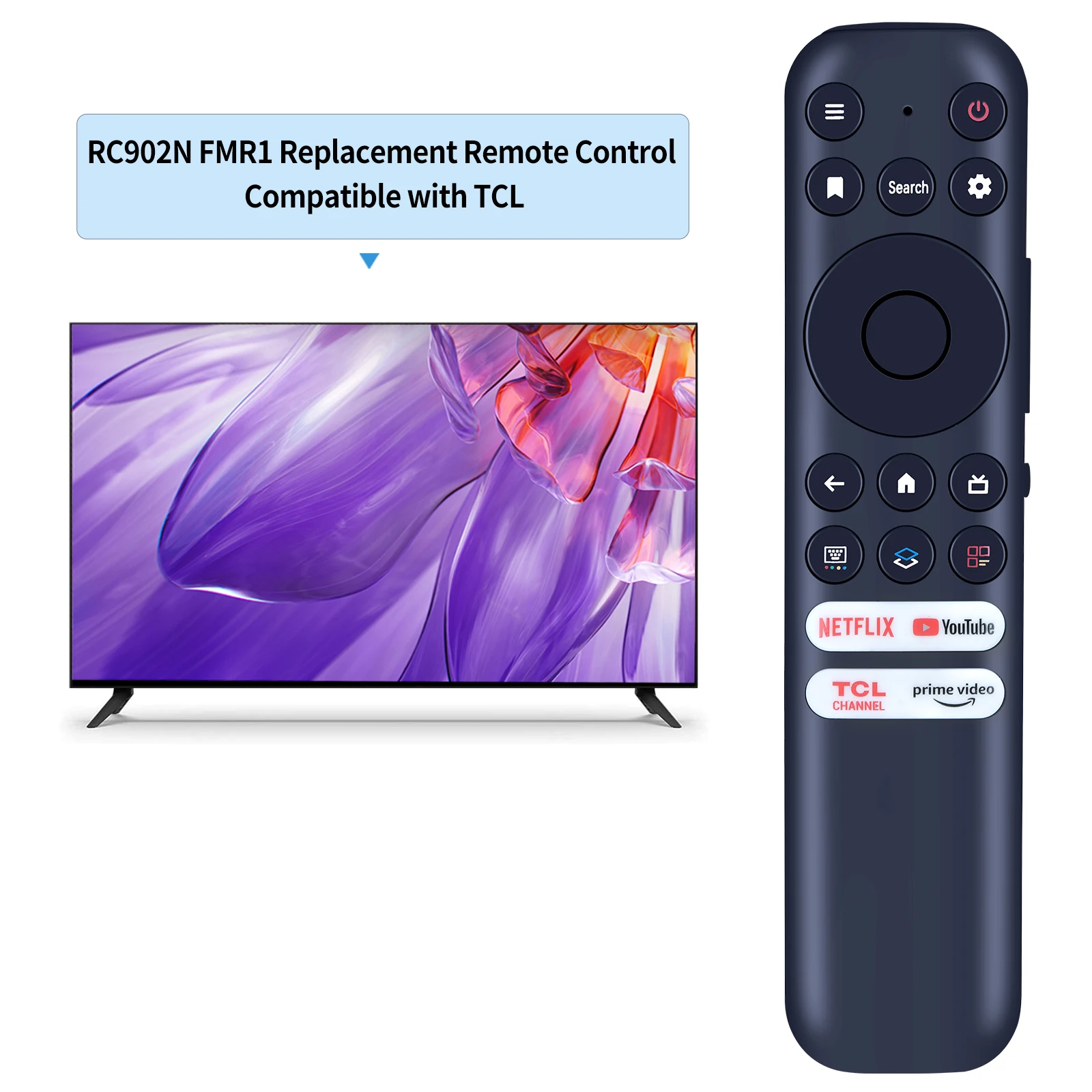 New RC902N FMR1 For TCL 5 series 4K QLED Google TV Remote 65S546 without Voice