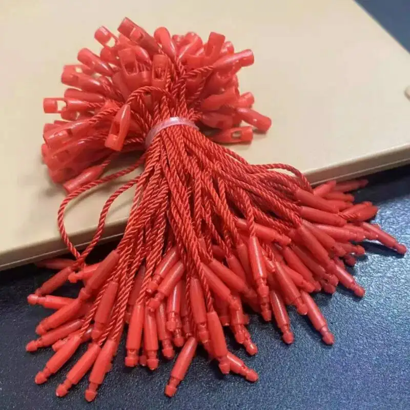 8CM 1000 Stück/Los Kleine Schnappverschluss-Steckverschlüsse 8 cm Etikettenschnüre Weiß/Beige/Schwarz/Grün Hang-Tag-Seil Polyester-Schnur – Detail 6