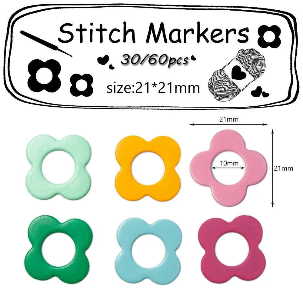 Locking Stitch Markers  for Locking Flower Shape Multicolor Crochet Stitch Lock Knit Needle Clip Sewing Tool Accessories