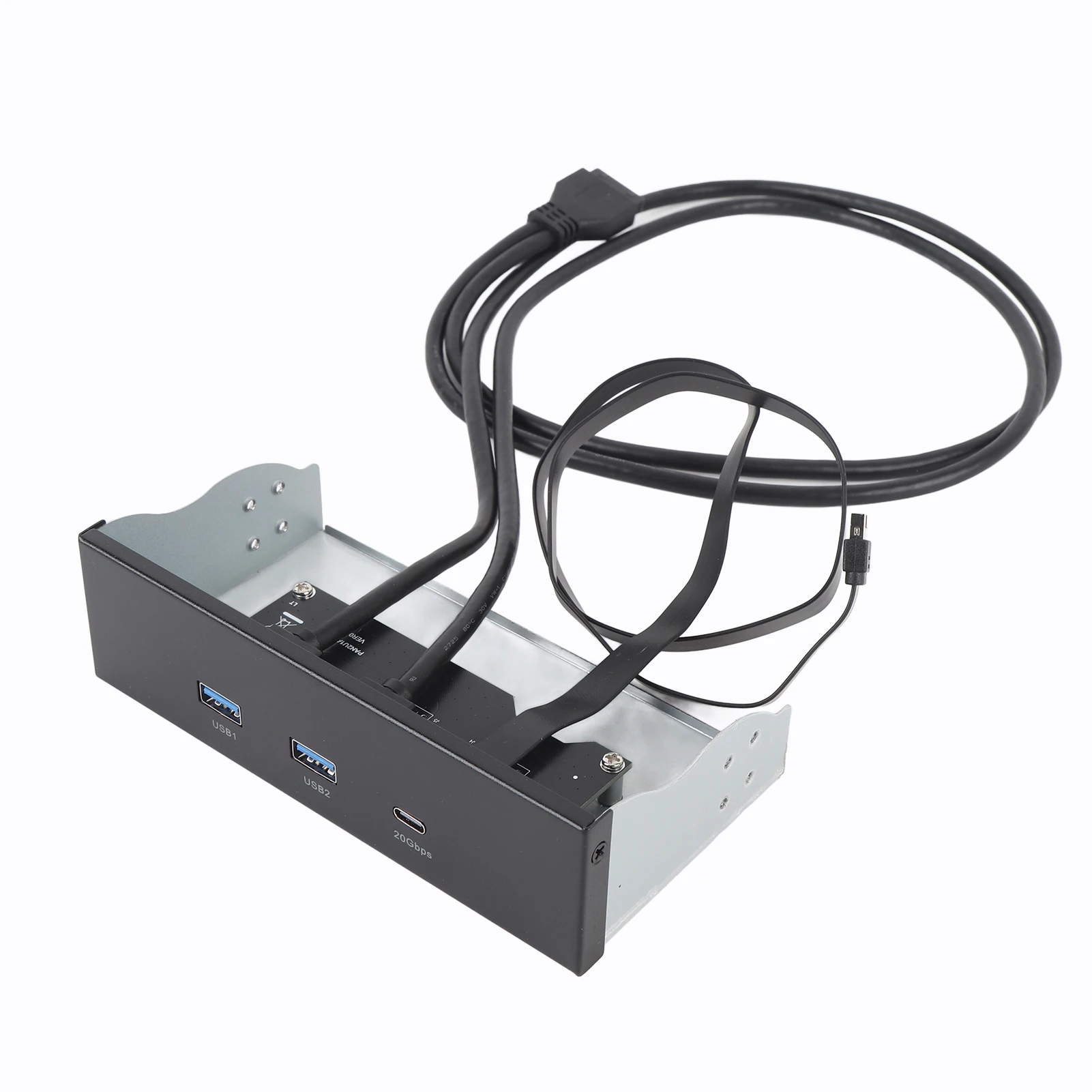 USB 3.2 Front Panel Hub GEN2x2 USB A TYPE C 3 Ports 5.25 Inch 19 Pin 20Gbps Optical Drive Extension Panel for PC Computer