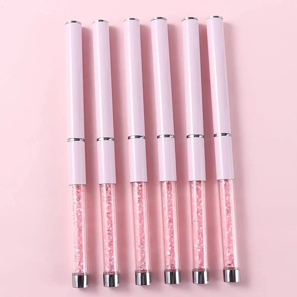 브러쉬 UV 젤 브러쉬 라인스톤 핸들 타원형 헤드 네일 아트 드로잉 펜 매니큐어 도구 네일 아트 브러쉬 아크릴 네일 라이너 펜