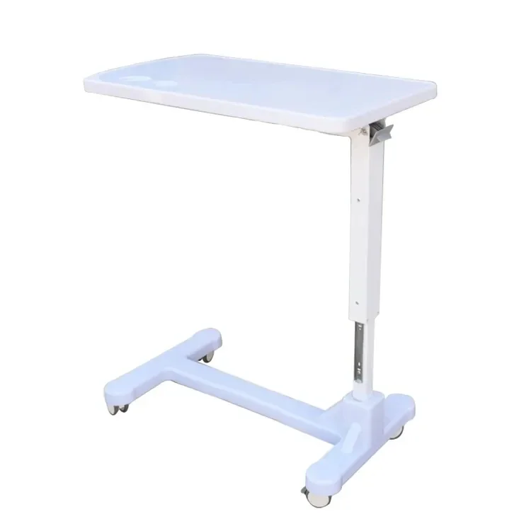 wholesale portable mobile lifting movable height adjustable hospital medical over bed movable dining table bedside dining desk