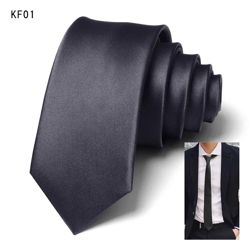 Black Stripe Blue Thousand Bird Pattern Tie Men's Korean 6Cm Narrow Shirt Academy Style Business Tie