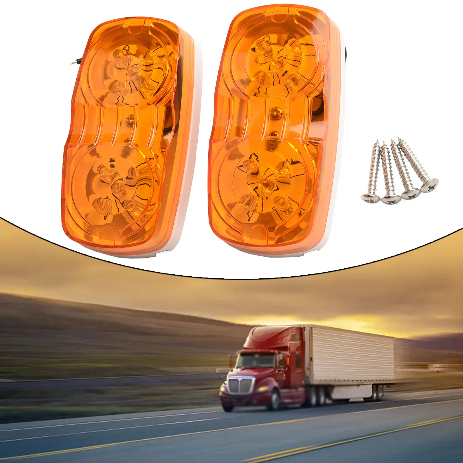 

Accessories Side Marker Light 110.9*59.3*37.5mm 12V 2Pcs ABS+PC Lampshade Amber/red/white For Both 12V/24V Vehicles