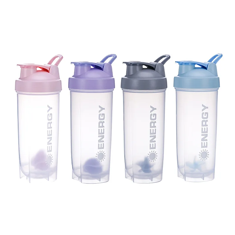 Portable Shaker Bottle with Stirring Ball, Perfect for Protein Shakes and Pre-Workout, Water Bottles without BPA, 500 ml, 700ml