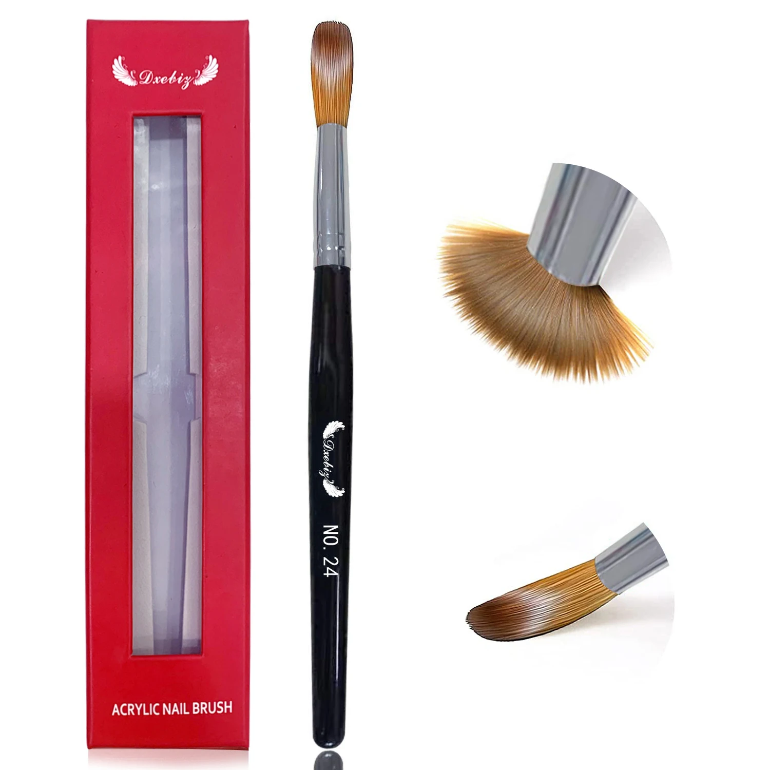 Kolinsky Acrílico Nail Brush Set, Pó Aplicação Pincéis, Arte Extensão e Escultura, 10 Tamanho para Escolha, 14 16 18 20 22 24