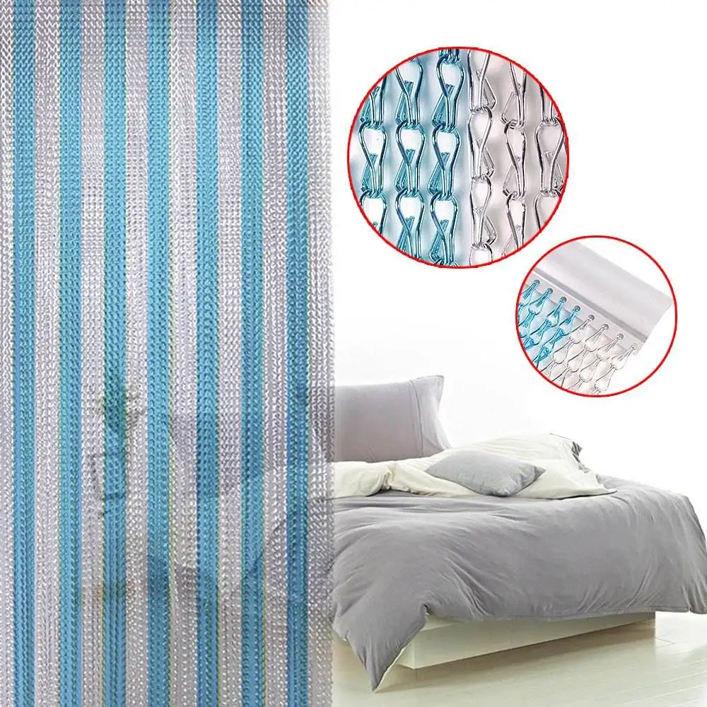 Aluminum Chain Mail Fly Screen / Mesh Curtain - Heavy-Duty Mosquito Net for Door & Window (35x83 Inches)