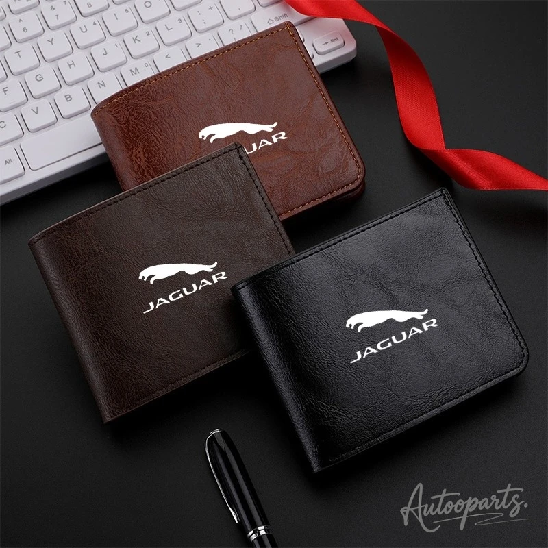 Leather Moto Car Driver License Bag Credit Card Document Wallet For Jaguar XF XJ XE XK S-Type F-Type X-Type F-Pace I-Pace E-Pace view 5